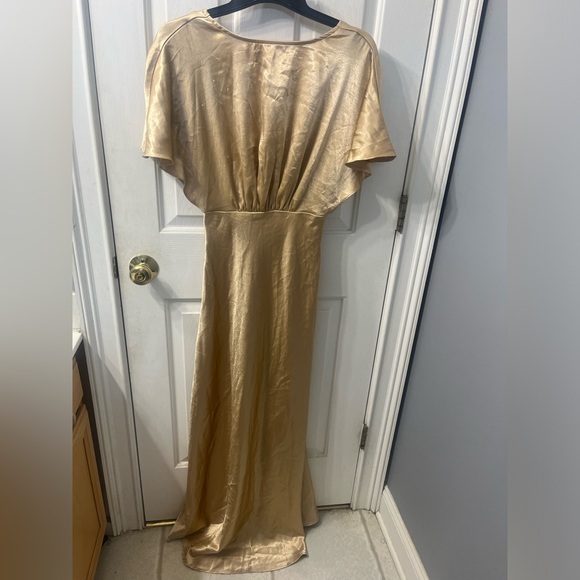Free People X REVOLVE Beatrice Maxi Dress in Metallic Gold Size 6 - Picture 6 of 13